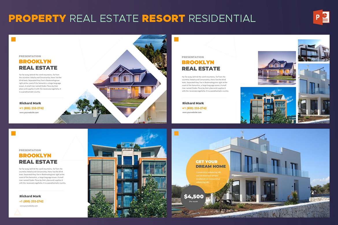 极简主义介绍房地产行业的ppt模板下载Real Estate- Powerpoint Template[pptx]插图(1)