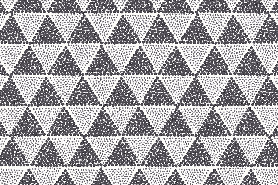 三角几何图形叠加无缝纹理4 Triangles. Seamless Patterns. Set 4插图(3)