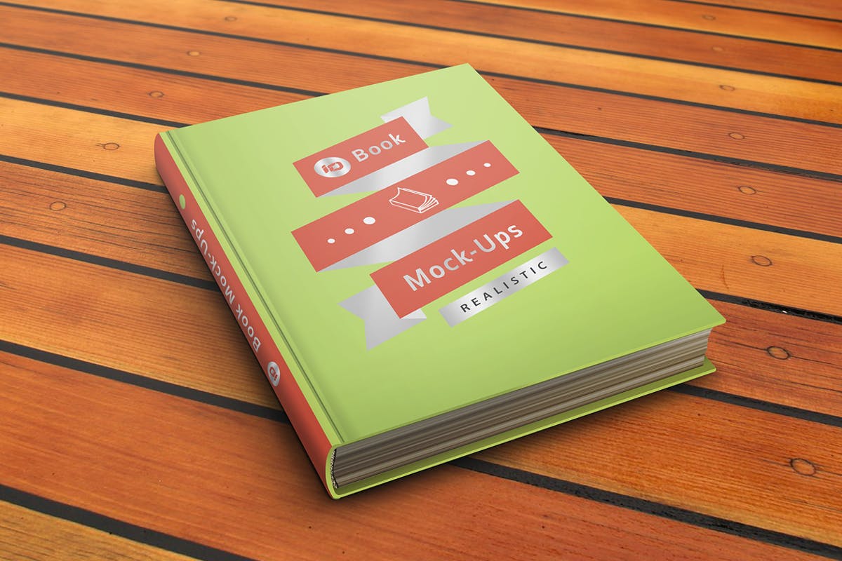 硬封精装图书样机模板 ID Book Mock-Up Photorealistic插图