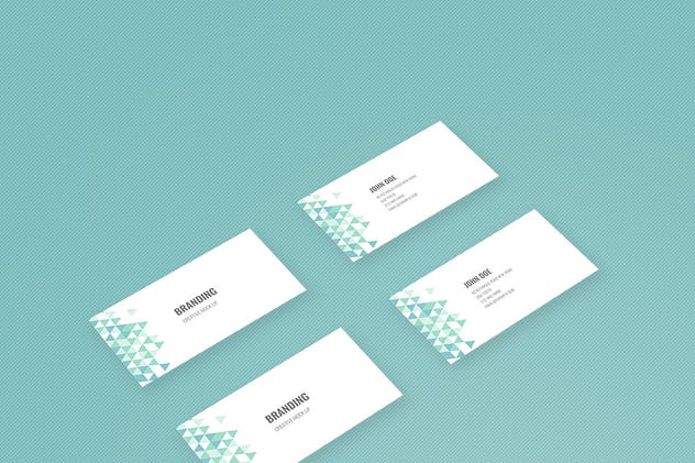 企业品牌办公用品样机模板 Branding Identity Mock Up – Teal Tirangles插图(9)