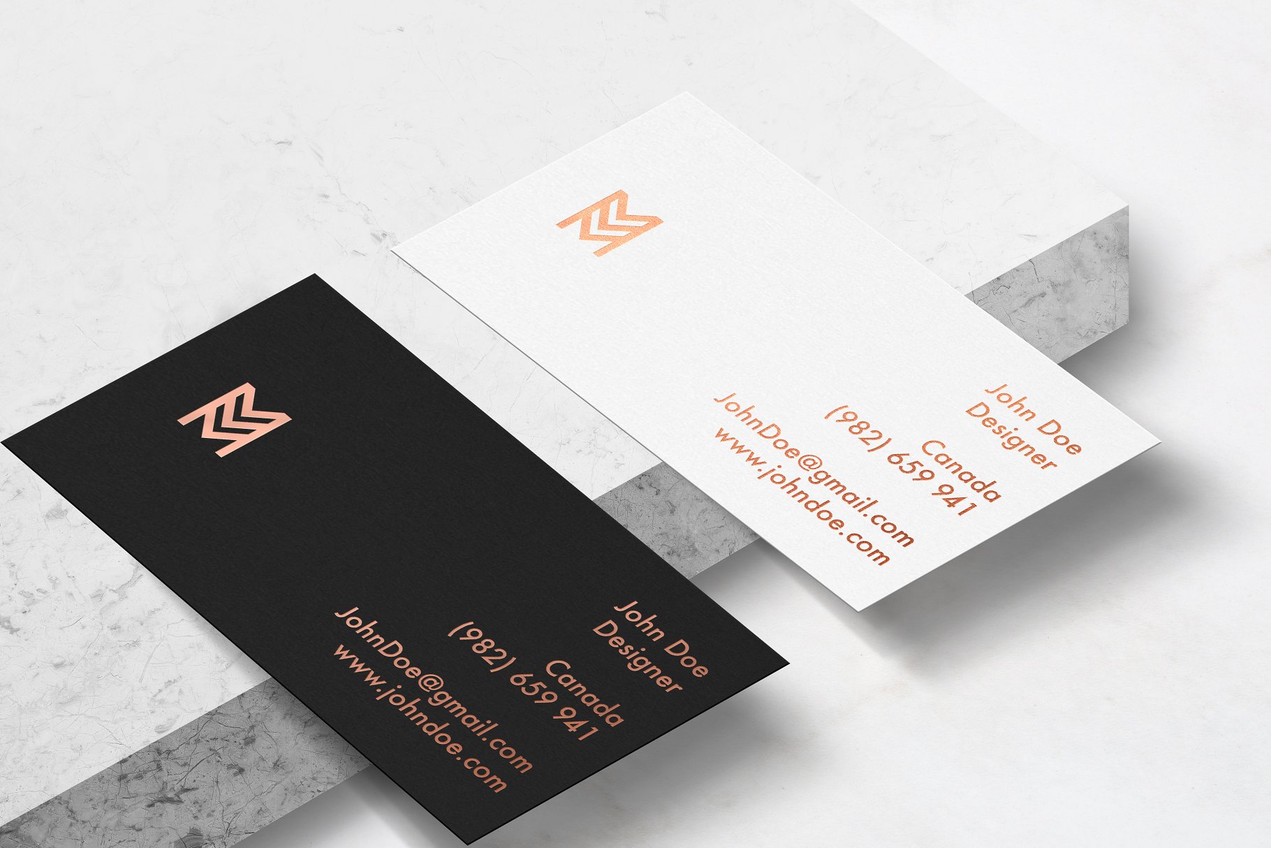 优雅风格企业名片模板样机 Elegant Business Card mockup插图