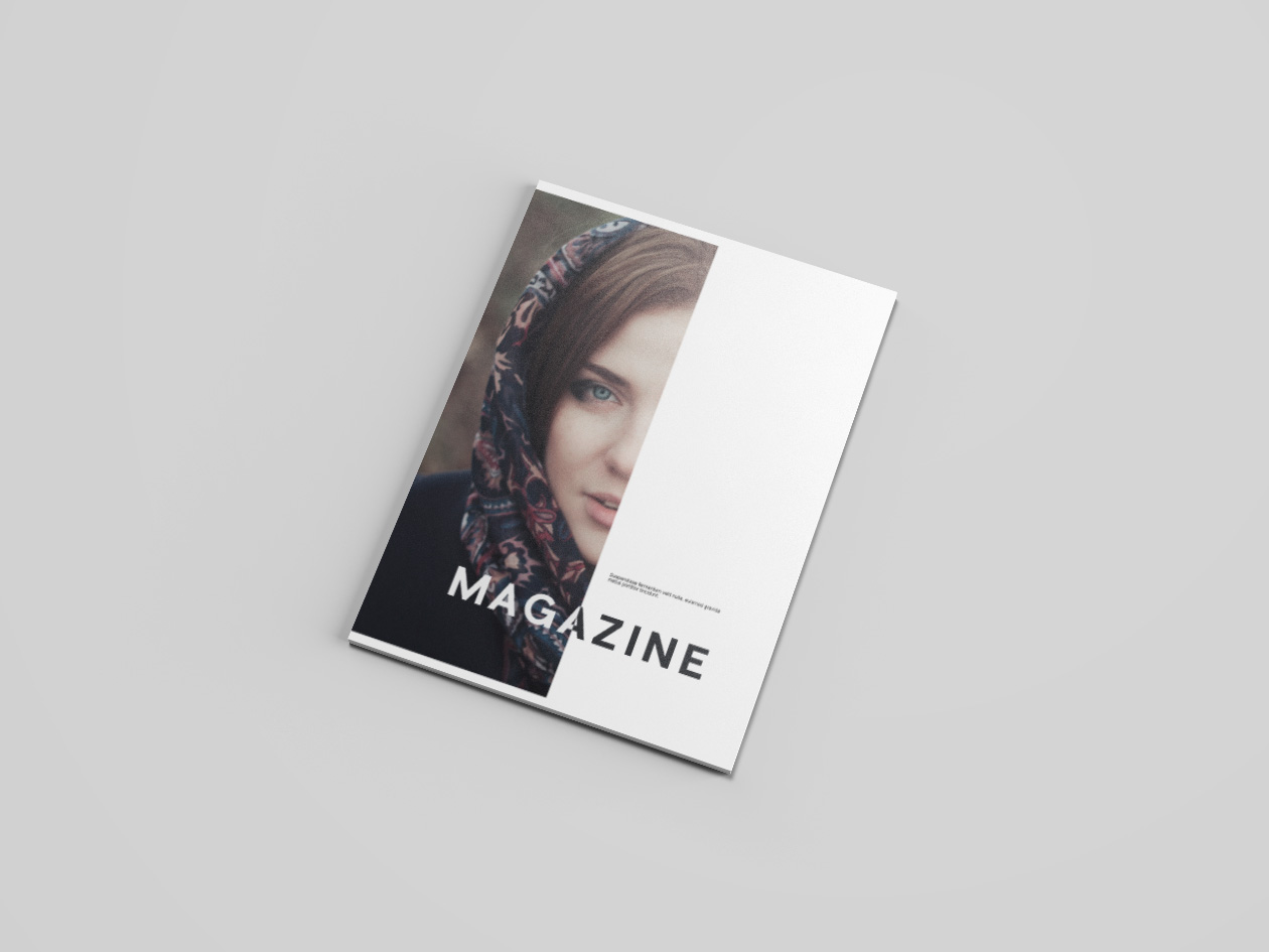 信纸尺寸标准杂志版式设计预览样机 Letter Size Magazine Mockup插图(4)