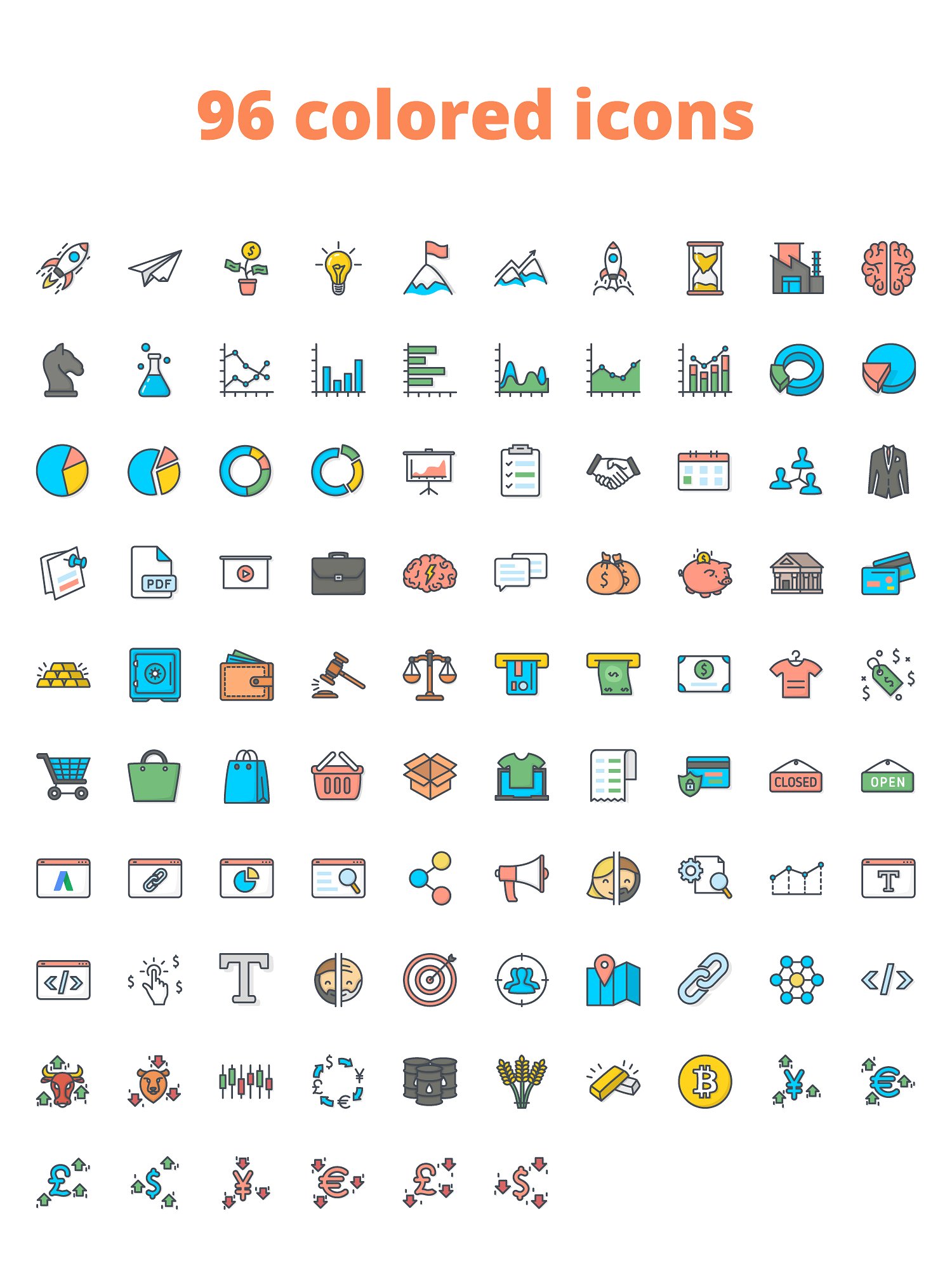 288枚企业主题图标 288 Business Icons（三种风格）插图(7)