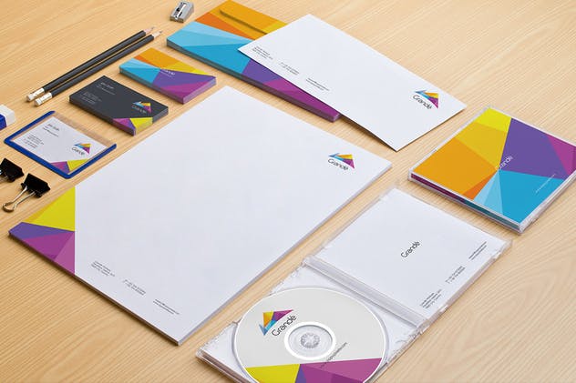 企业品牌办公用品样机套装 Stationery Mockups插图(1)