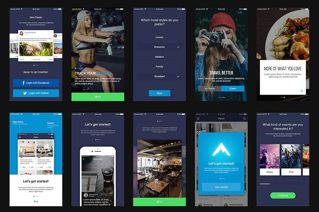 现代设计风格多用途APP应用UI套件 Mountify Mobile UI Kit – Sketch Version插图(4)