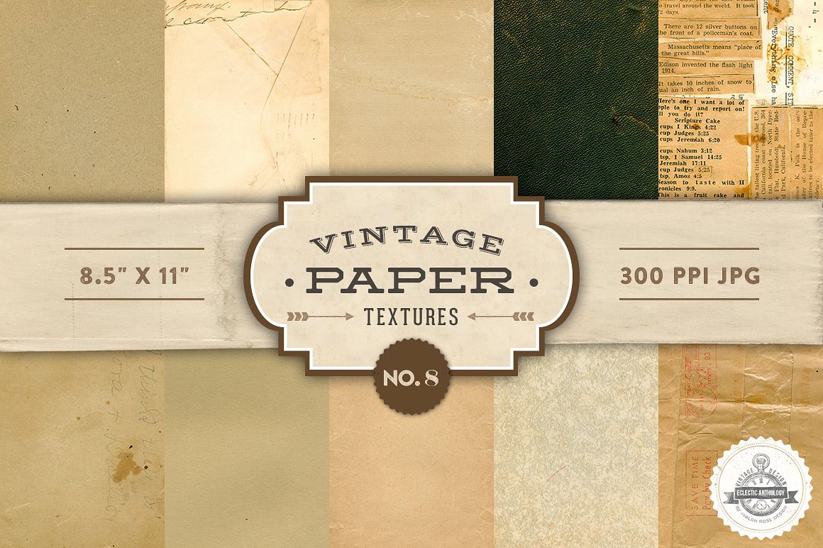 10款复古纸张纹理 Vintage Paper Textures – No. 8插图(1)