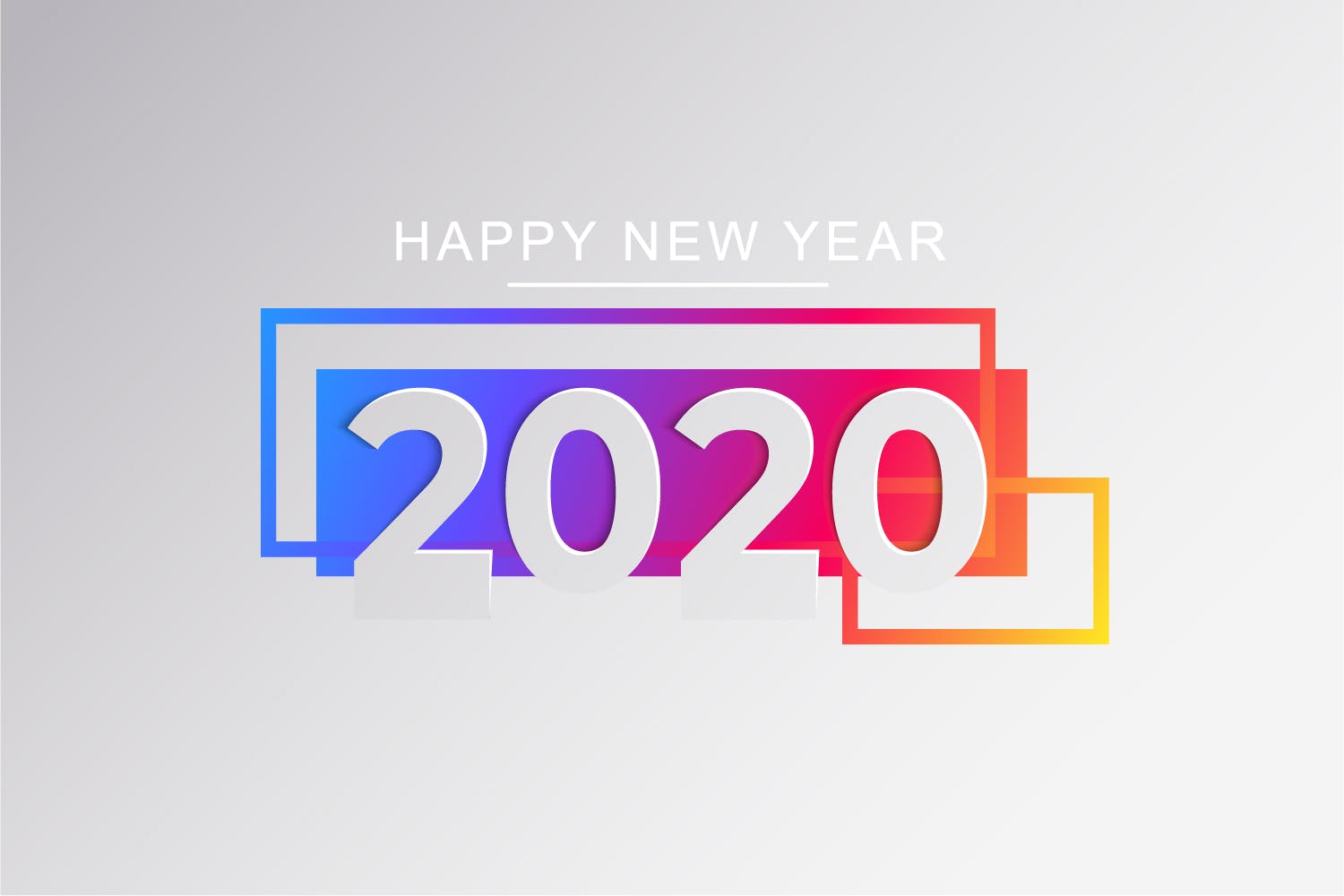 2020新年数字彩色矢量设计图形素材 2020 Happy New Year Greeting Card插图11