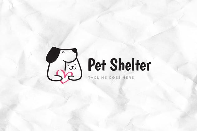 宠物收养所创意Logo设计模板 Pet Shelter Logo Template插图1