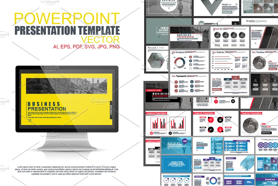 数据汇报类型信息图表PPT模板 Powerpoint Slide Templates插图