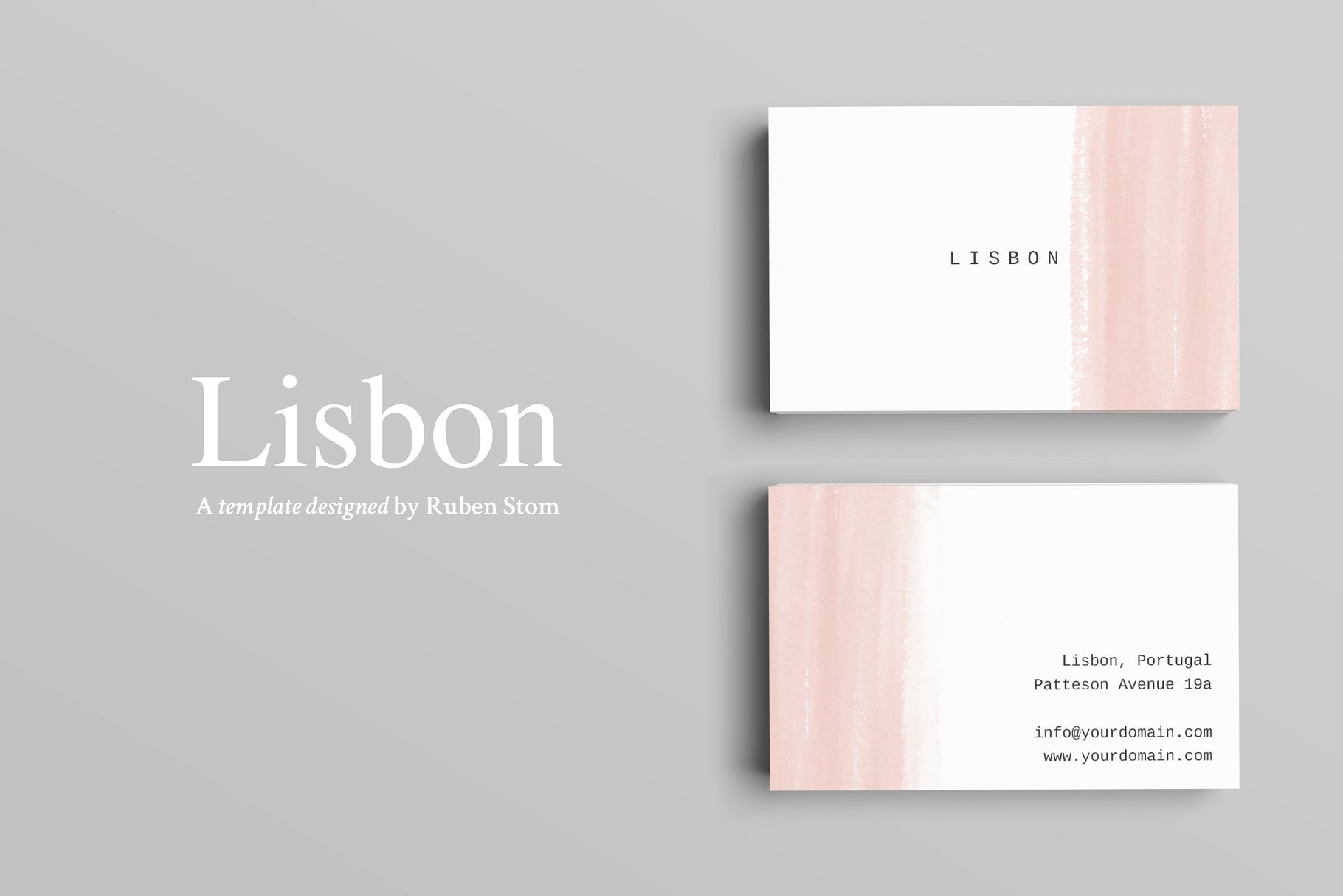 现代简约商务名片模板 Lisbon Business Card Template插图