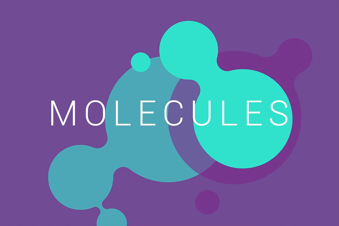 抽象分子结构扁平化风格背景v02 Molecules | Flat Backgrounds | V02插图(2)