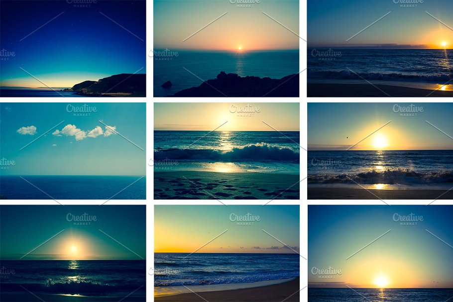 海与阳光风景高清照片素材 sea and sunset photo pack插图(1)