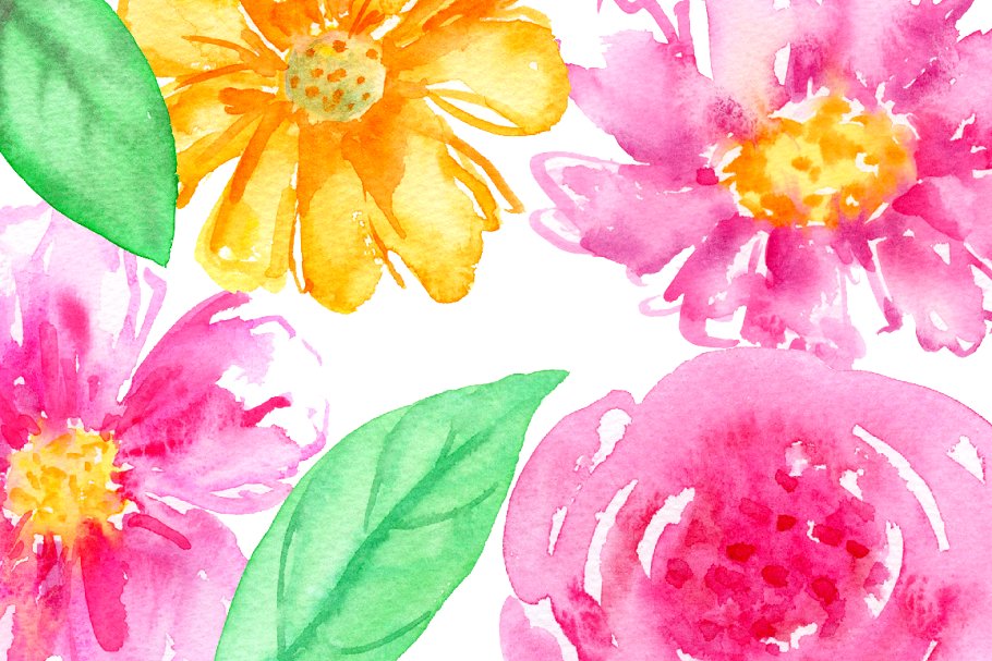 充满活力的手绘五彩浆果花卉剪贴画 Watercolor Clipart Royalty插图(3)