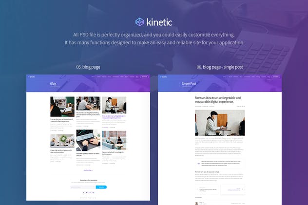 APP应用产品官网设计PSD模板 Kinetic – App Landing One Page PSD Template插图(3)