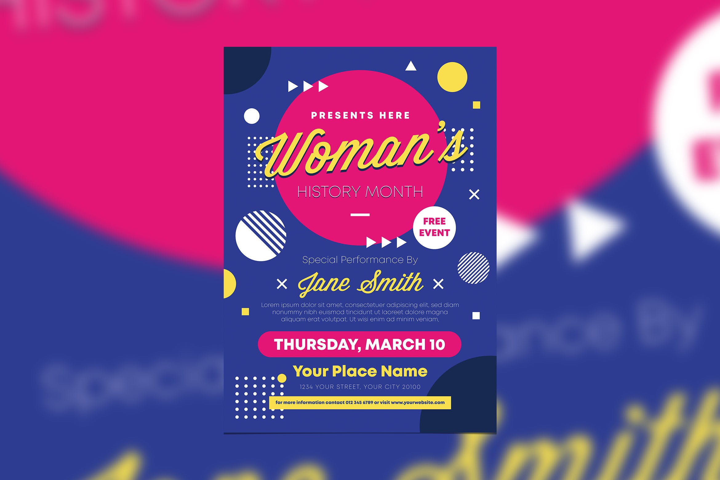 妇女节女性主题活动海报传单设计模板 Women’s History Month插图