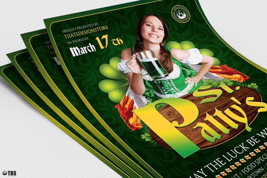 圣徒圣帕特里克日活动海报传单设计模板 Saint Patricks Day Flyer PSD V3插图(4)