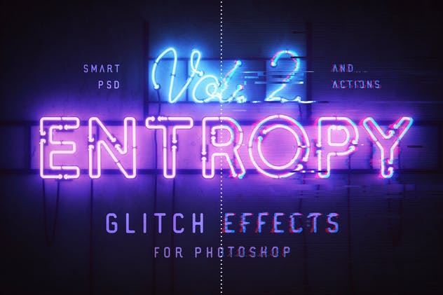 荧光灯管信号故障效果PS动作 Entropy Volume II Photoshop Glitch Effects插图(6)