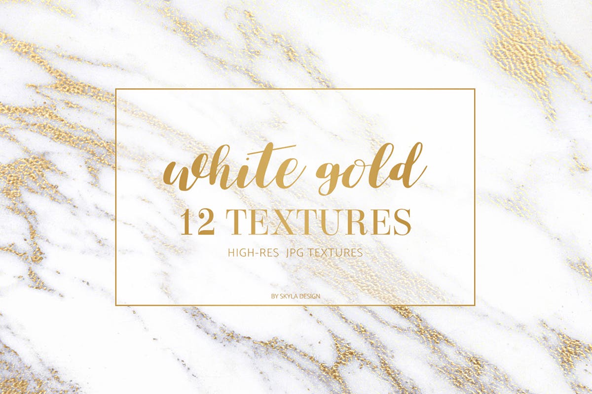白金大理石纹理图案背景 White gold marble texture pattern background插图