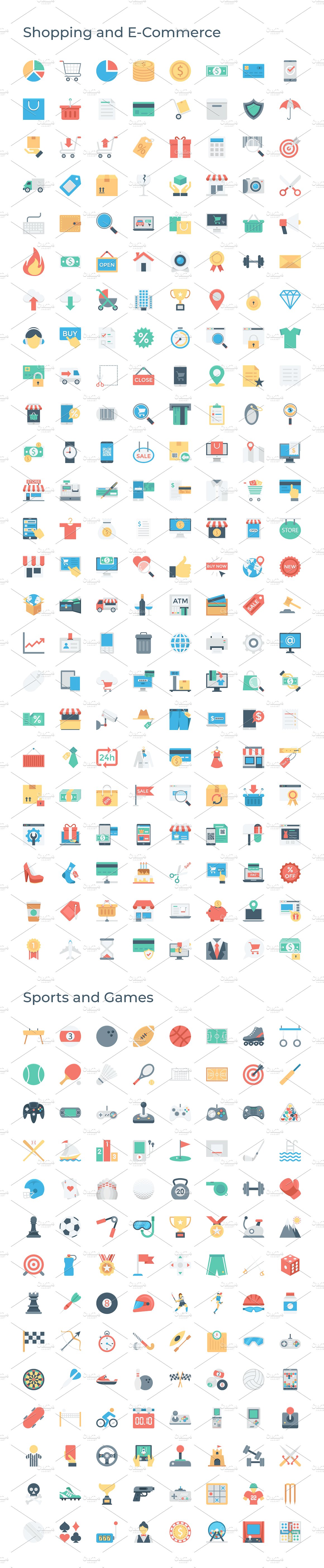 5158枚扁平风格图标量贩装 5158 Flat Icons Pack插图(12)