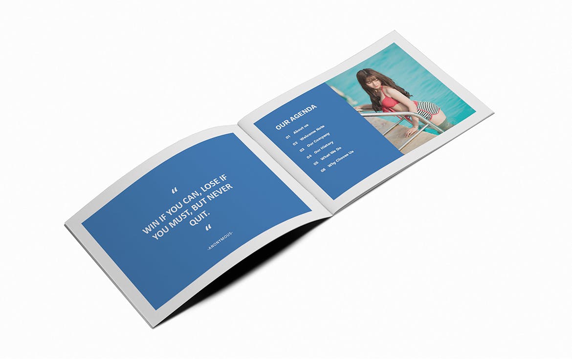 游泳培训招生简章/宣传册设计模板 Swimming A5 Brochure Template插图2