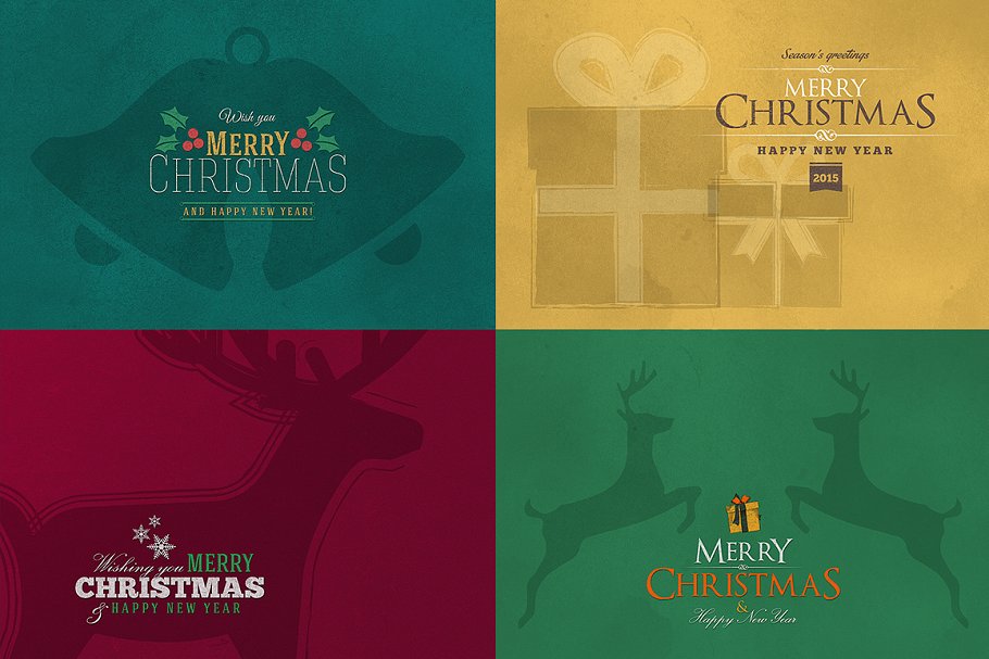 圣诞节主题背景和卡片模板V.4 Christmas Background & Cards Vol.4插图3