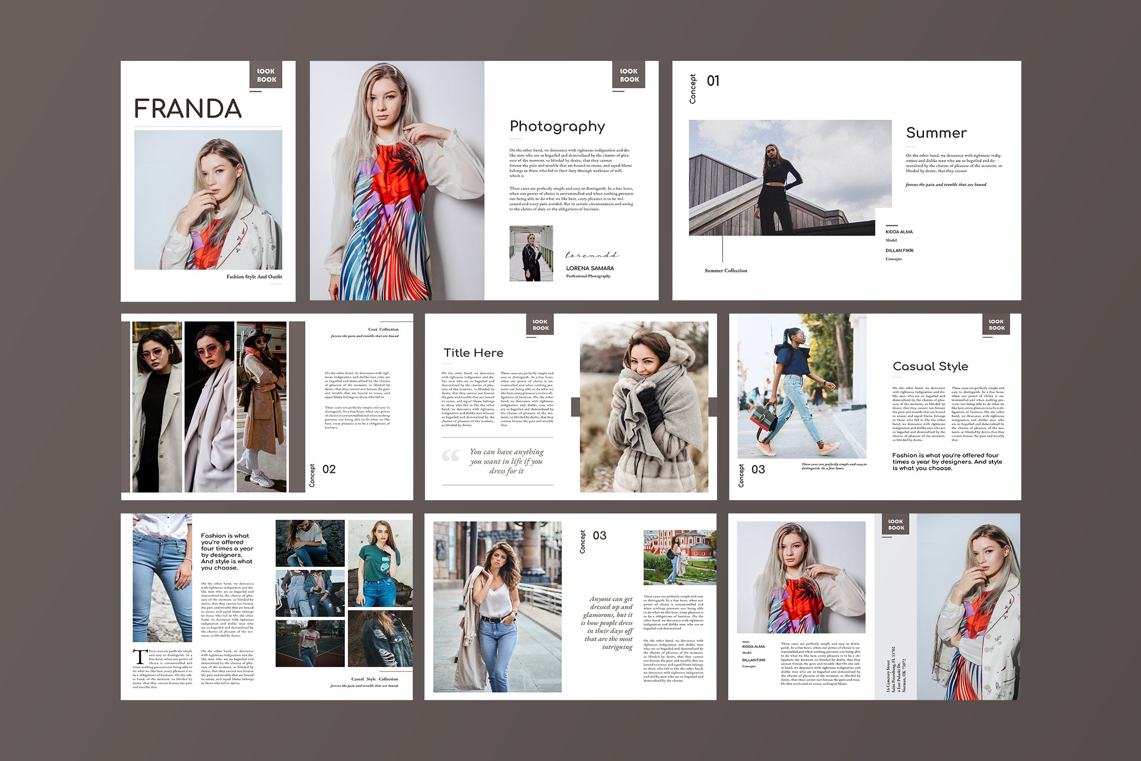 时尚服饰品牌产品画册/手册设计模板 Fashion Lookbook Catalogue插图(3)