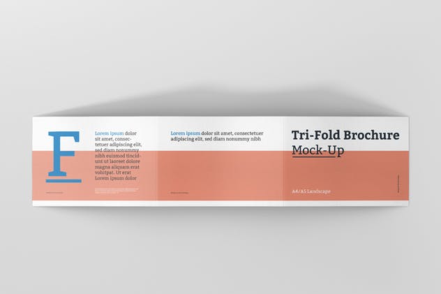 三折页横向多尺寸小册子样机 Tri-Fold Brochure Mockup – Din A4 A5 A6 Landscape插图(11)