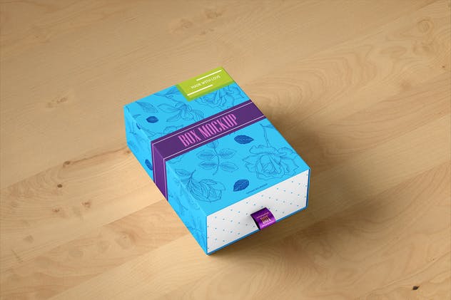 创意抽屉式礼品包装盒样机模板 Package Box Mock-Up插图(9)