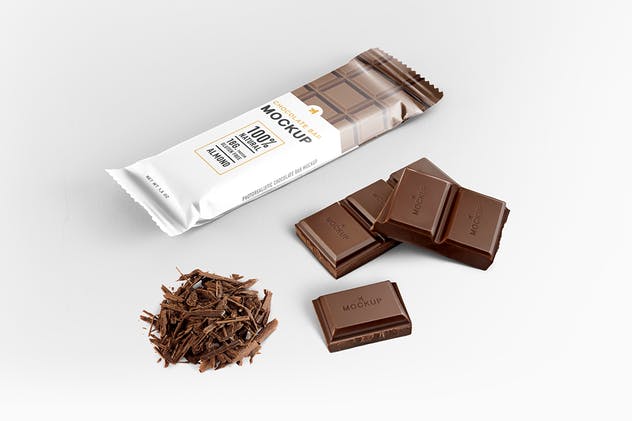 巧克力棒包装样机模板 Chocolate Bar Packaging Mockup插图(6)