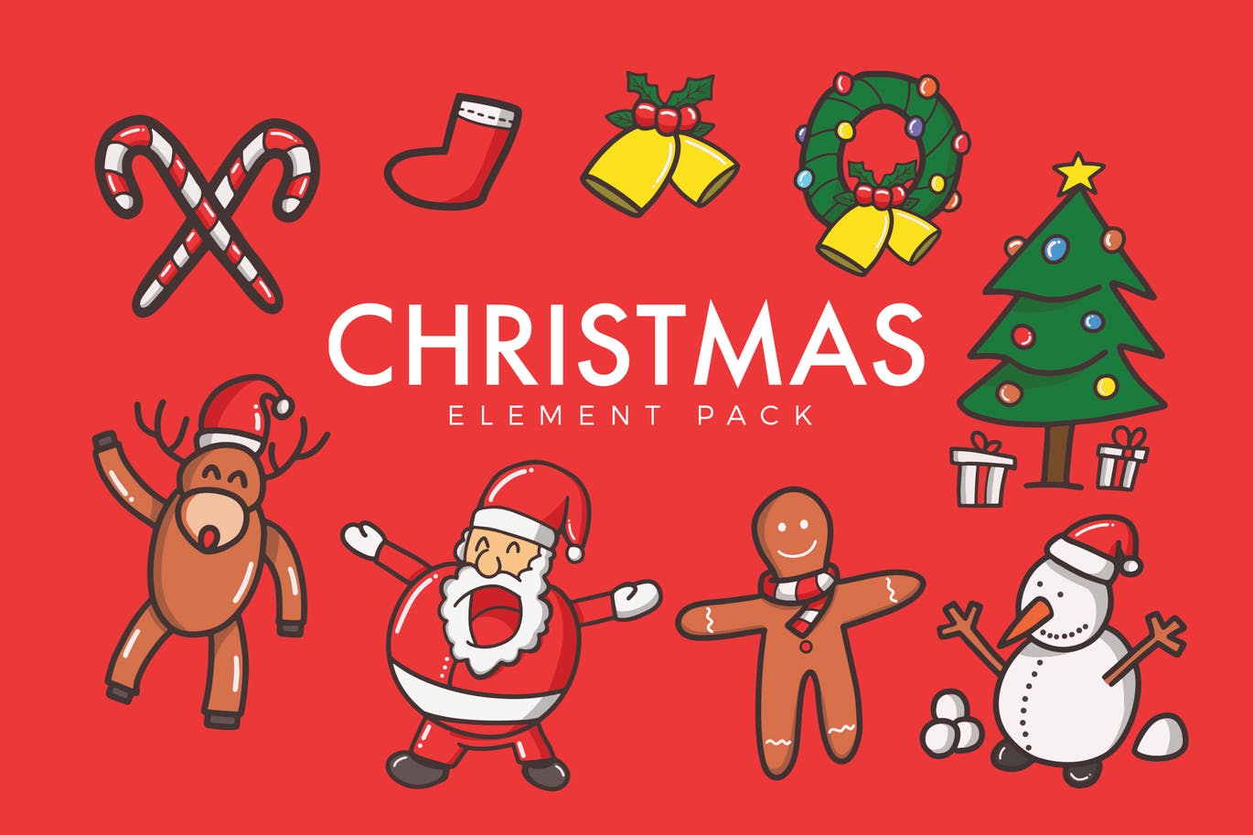 圣诞节主题元素矢量图形设计素材 Christmas Vector插图