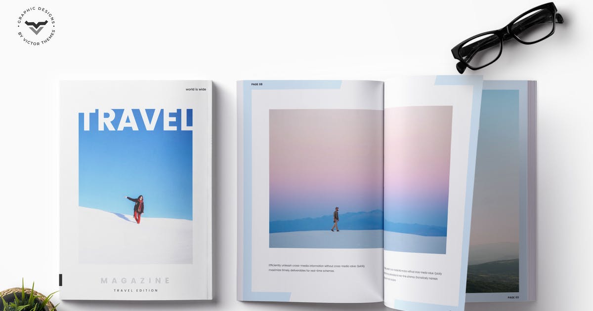 旅行摄影/旅游杂志设计模板 Travel Magazine插图
