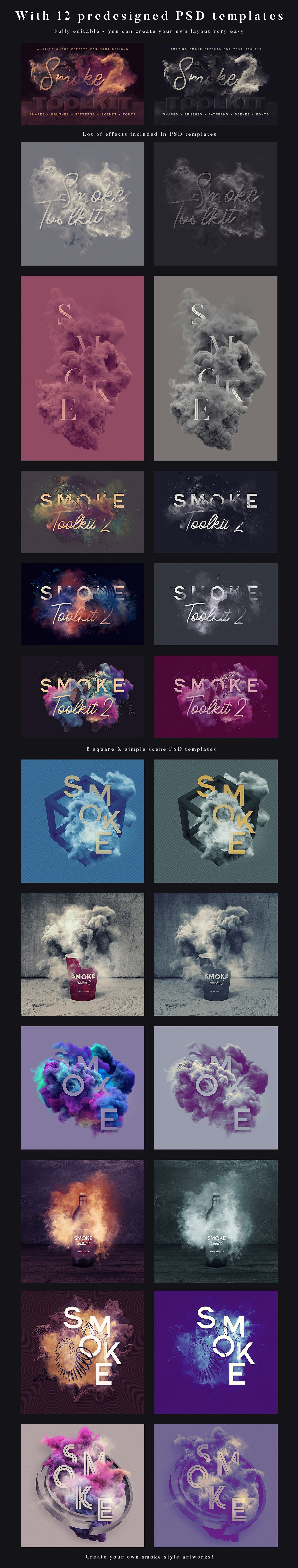 烟雾萦绕视觉特效PS素材大礼包[3.03GB] Smoke Toolkit 2插图(5)