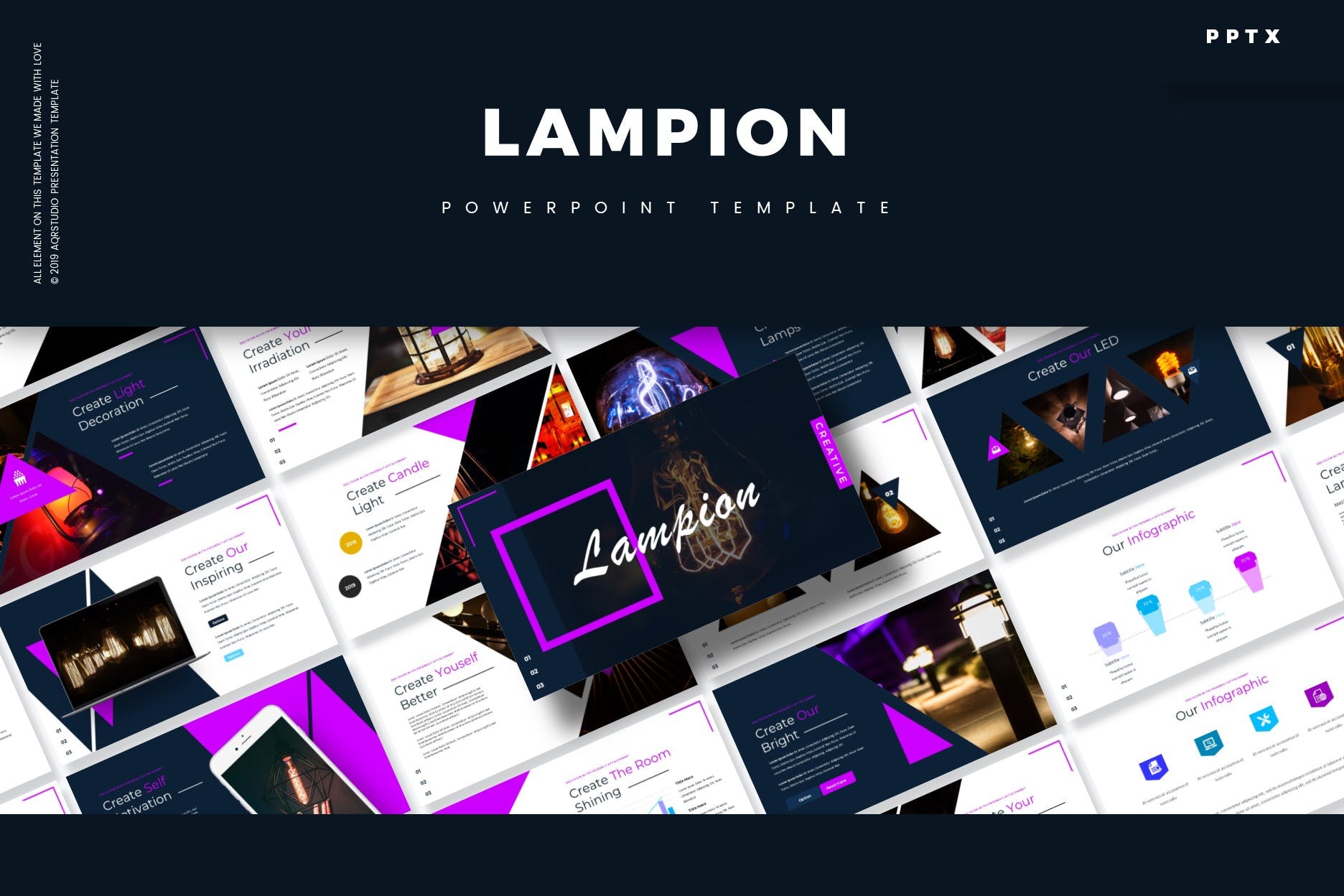 创意灯具设计加工工厂介绍PPT模板下载 Lampion – Powerpoint Template插图