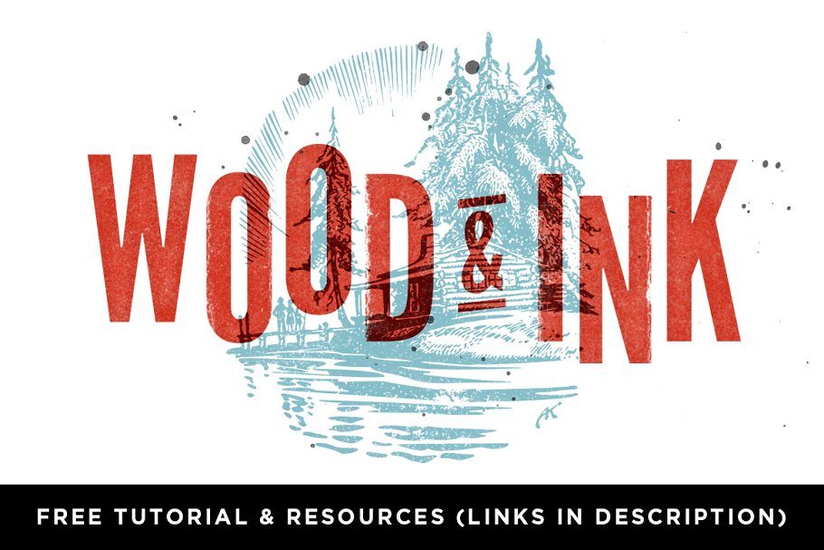 木材和墨水纹理、样式&笔刷包 Wood & Ink | Texture Pack插图