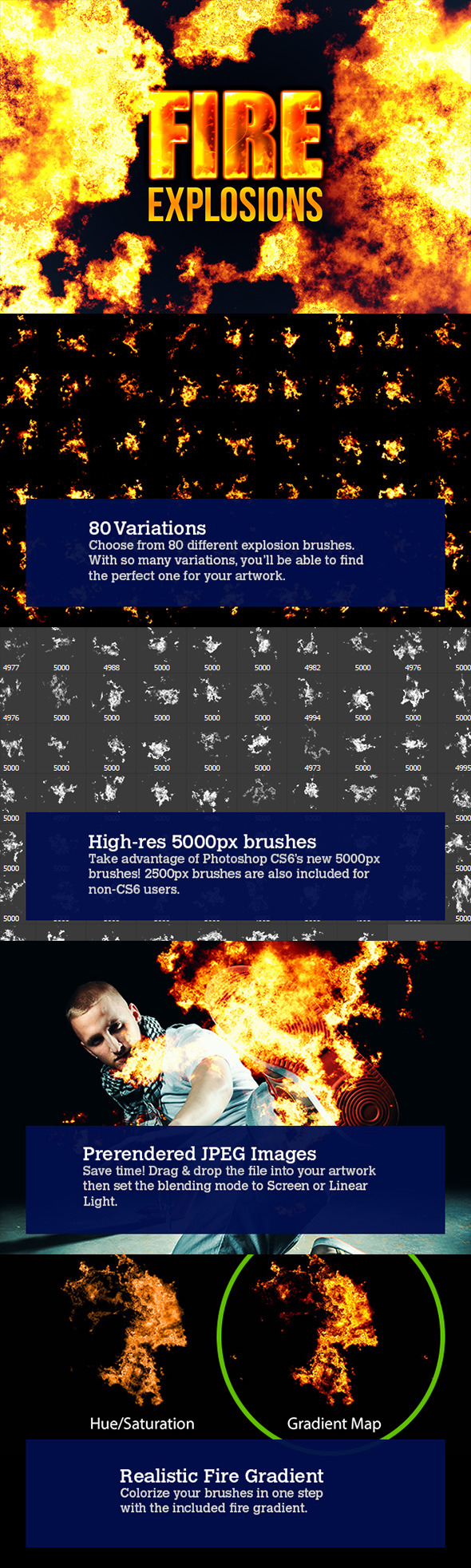 80个逼真的火焰PS笔刷下载[abr,jpg]插图