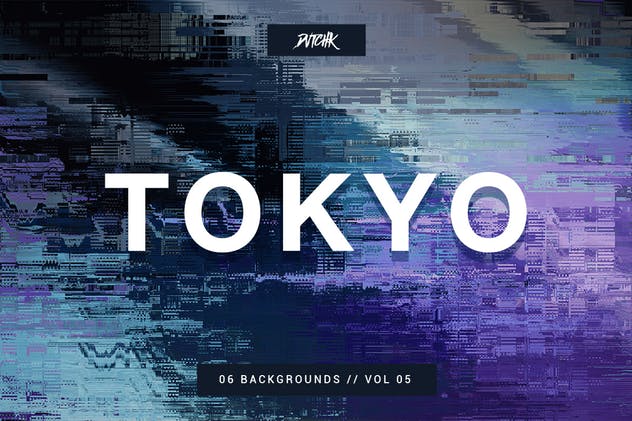 东京城市照片信号故障效果背景图片v05 Tokyo| City Glitch Backgrounds | Vol. 05插图2