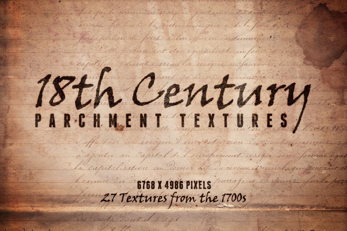 18世纪复古羊皮纸纹理Vol.1 18th Century Parchment Textures Volume 1插图