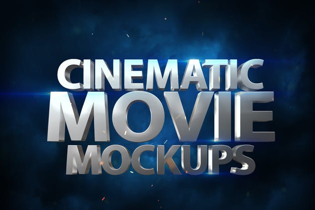 大气电影3D动画特效标字体PS样机模板v1 Cinematic 3D Movie Mockups V1插图(6)