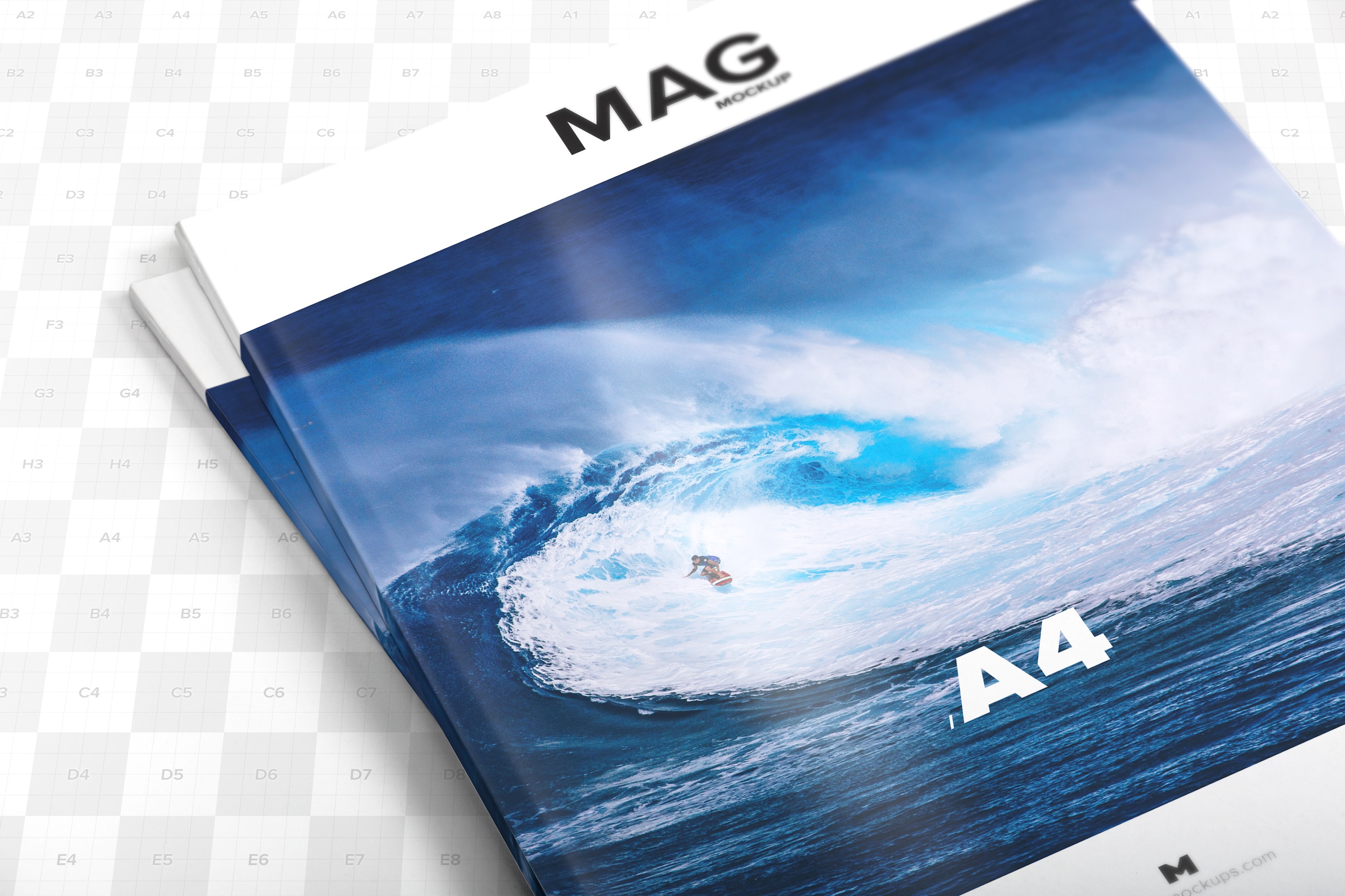 A4尺寸大小杂志封面设计效果图样机01 A4 Magazine Closed Mockup 01插图