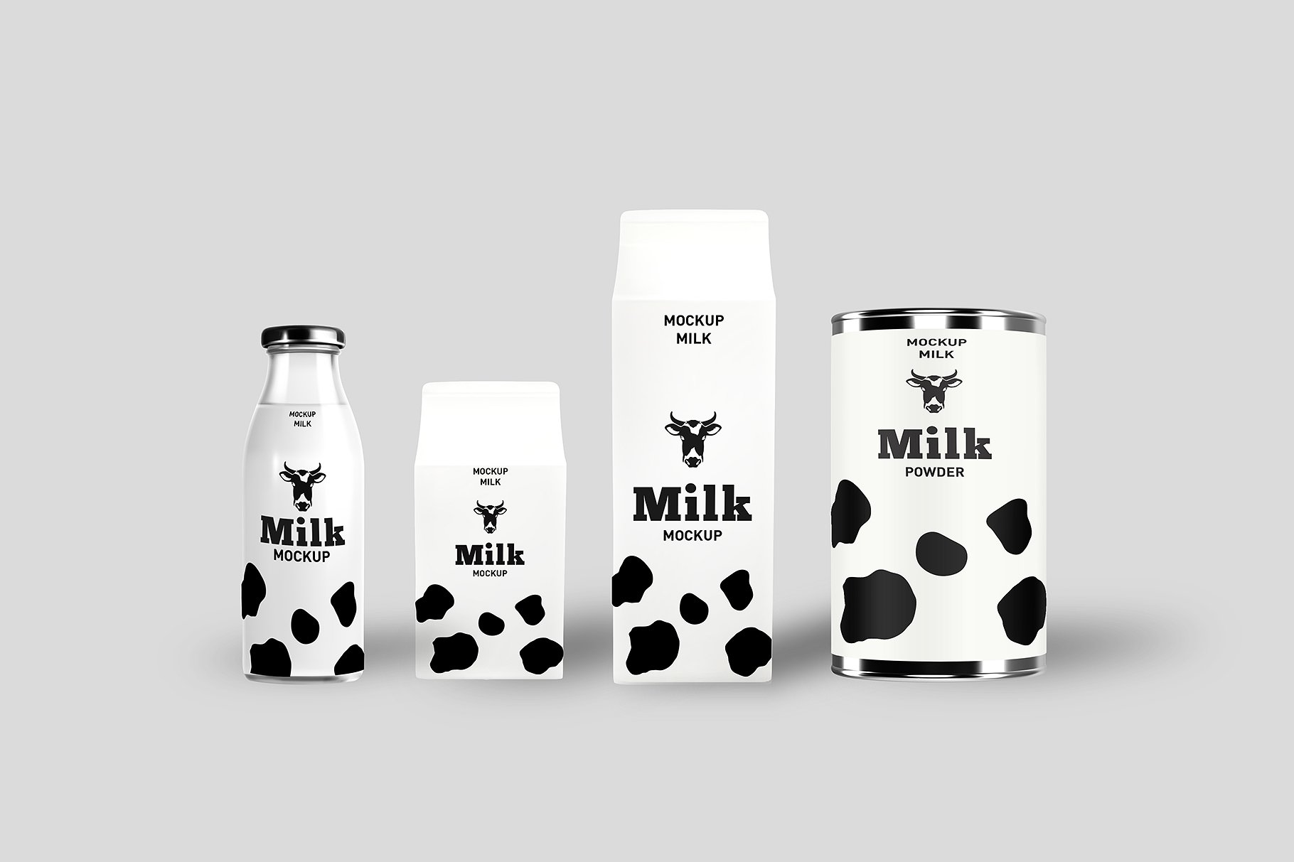 牛奶酸奶瓶包装样机展示模型mockups插图