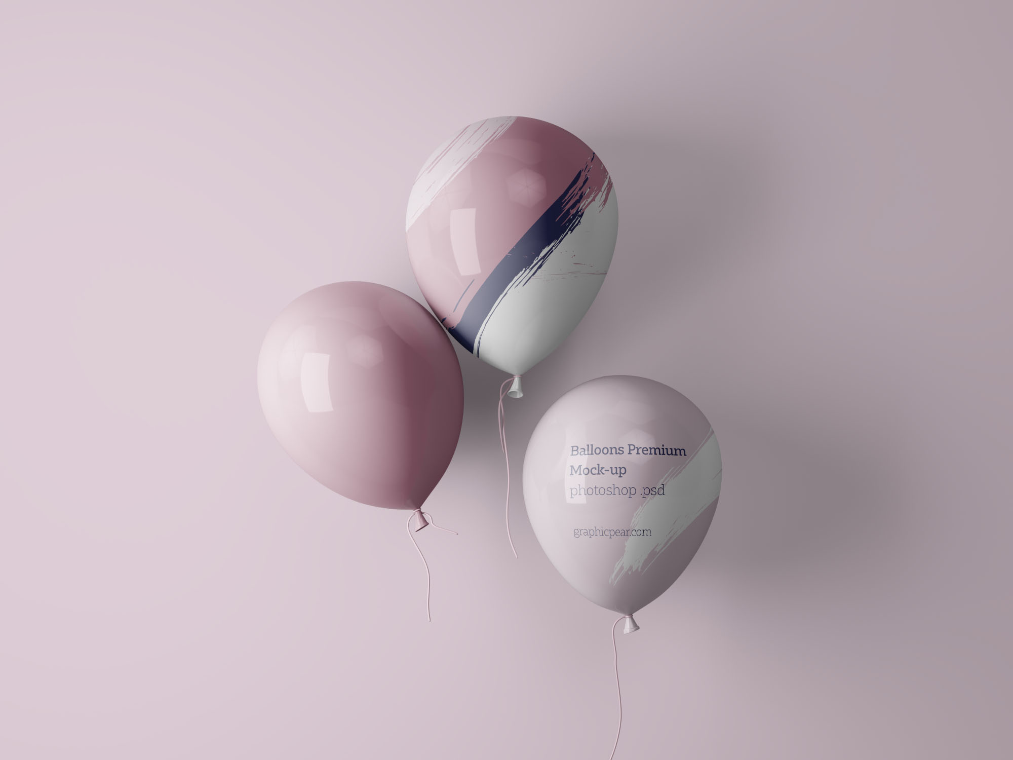 简单气球装饰元素PSD场景样机 Simple Balloons Mockup插图