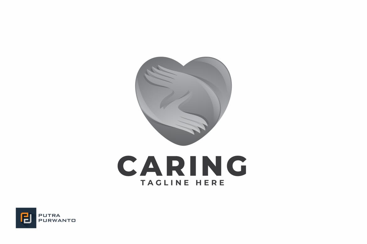 爱心之手慈善互助组织机构创意Logo设计模板 Caring – Logo Template插图(2)