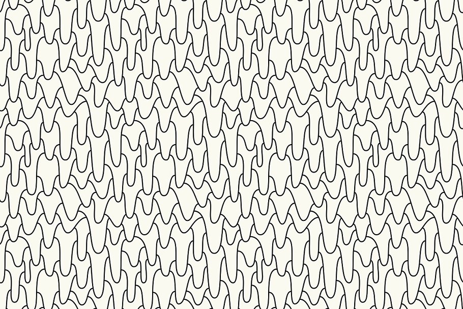 手绘涂鸦无缝线条重叠图案 Hand drawn Doodles Seamless Patterns插图(1)