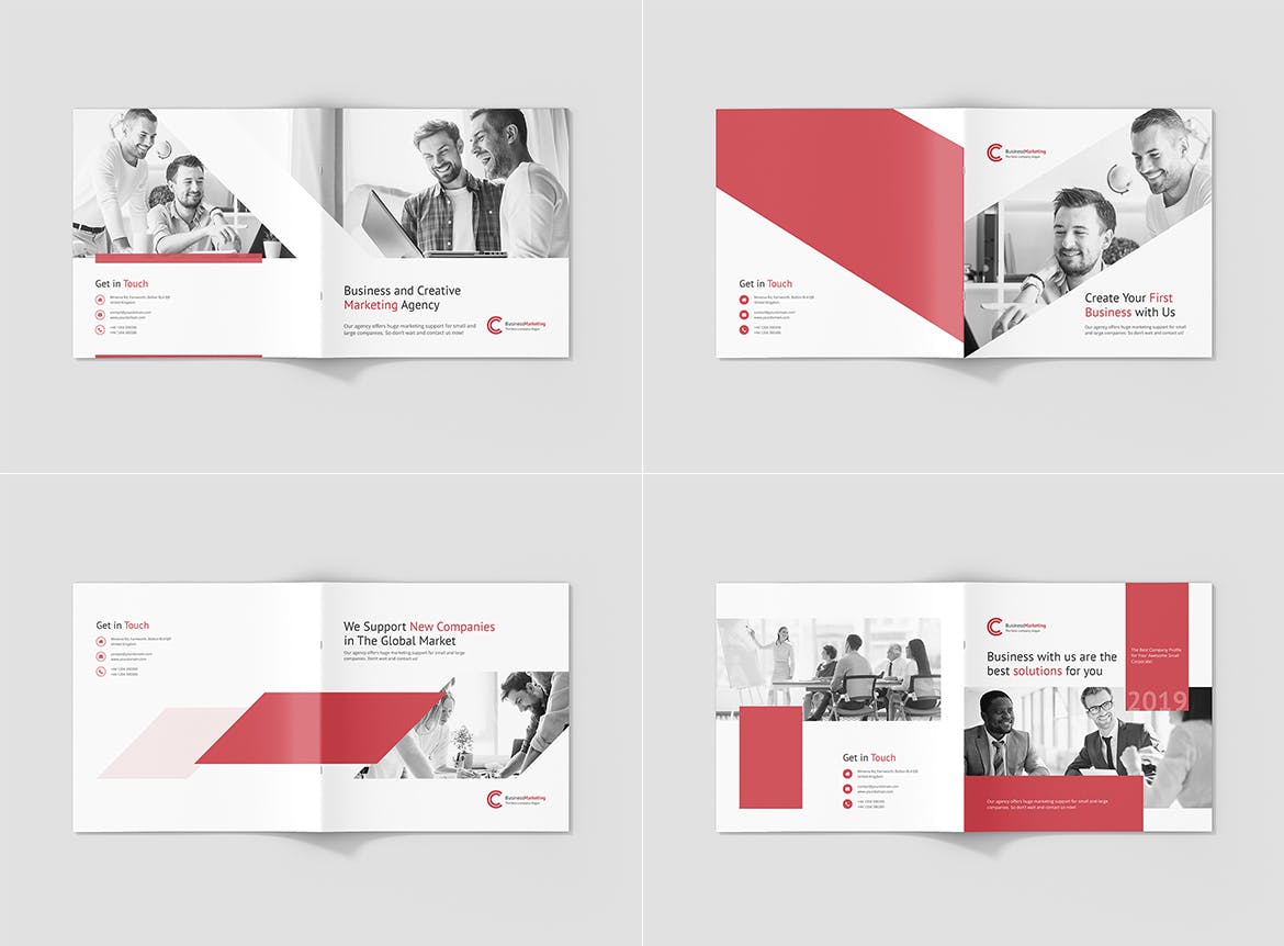 方形企业宣传画册/年度报告设计模板 Business Marketing – Company Profile Square插图(9)