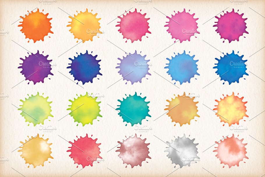 20种水彩文本图层样式 Watercolor Text Styles插图1