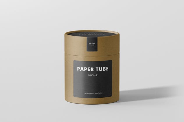 咖啡豆纸筒品牌包装样机模板 Paper Tube Packaging Mock-Up – Medium插图(2)