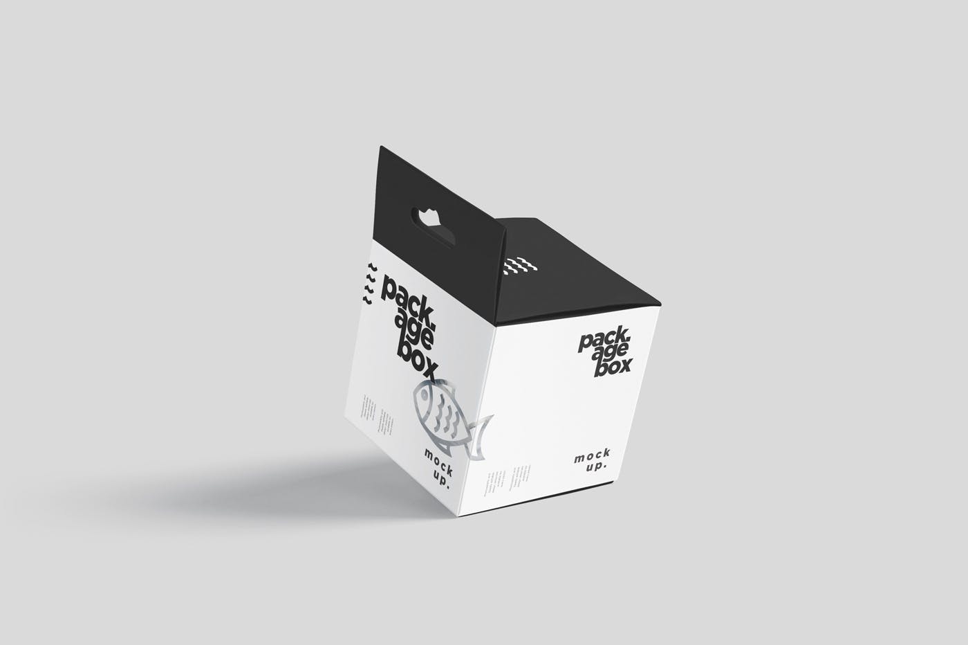 挂耳式方形产品包装盒样机模板 Package Box Mockup Set – Square With Hanger插图2