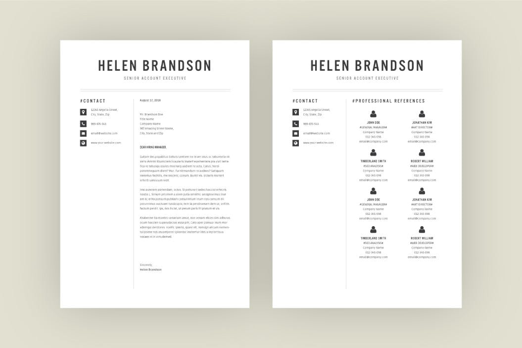 Less is More设计理念个人简历设计模板v2 Resume Template V.2插图(3)