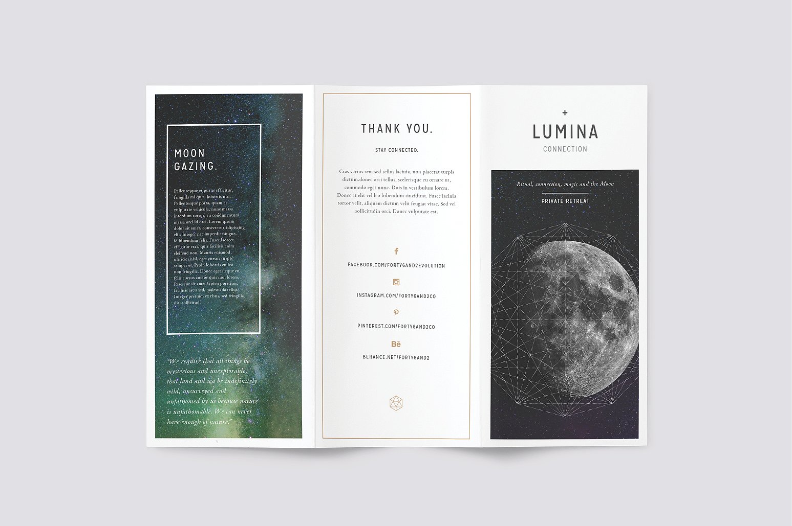 简约现代三折页小册子模板 LUMINA Trifold Brochure插图(4)