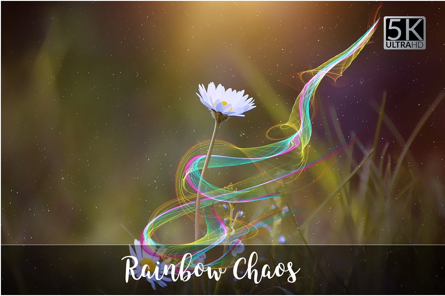 5K分辨率彩虹线条叠层背景 5K Rainbow Chaos Overlays插图